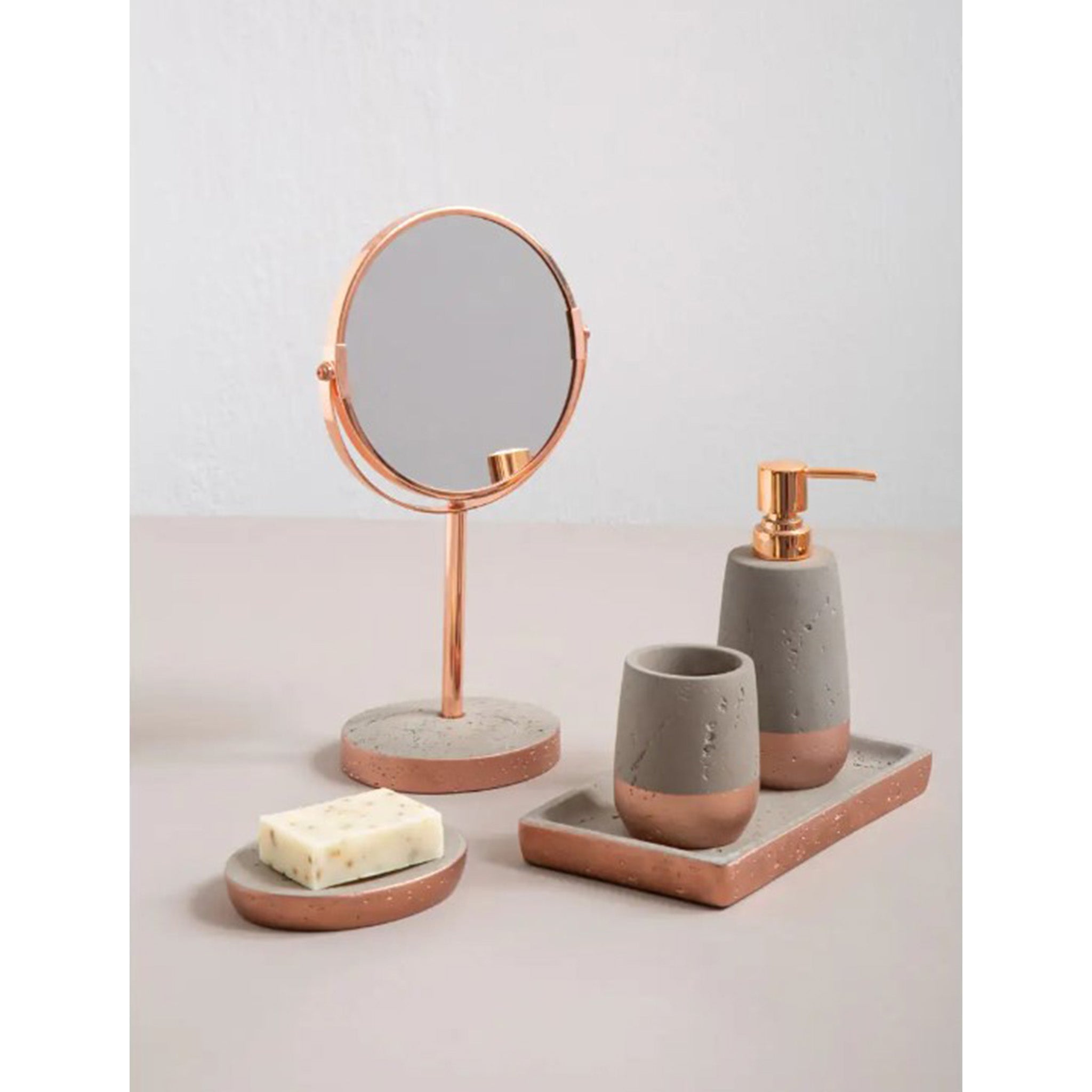 Concrete and Copper Bathroom Tumbler
